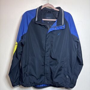 (R1) NAUTICA Water-resistant colorblock bomber jacket, men's size XL.